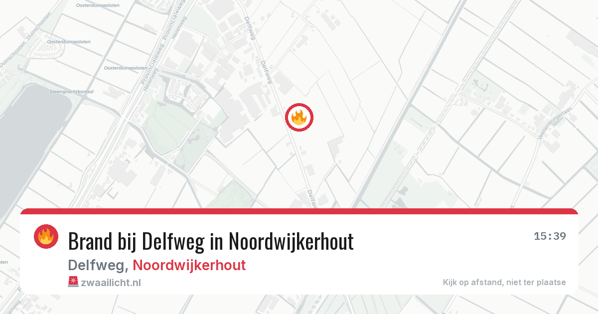 Brand bij Delfweg in Noordwijkerhout — 28 jul 2026