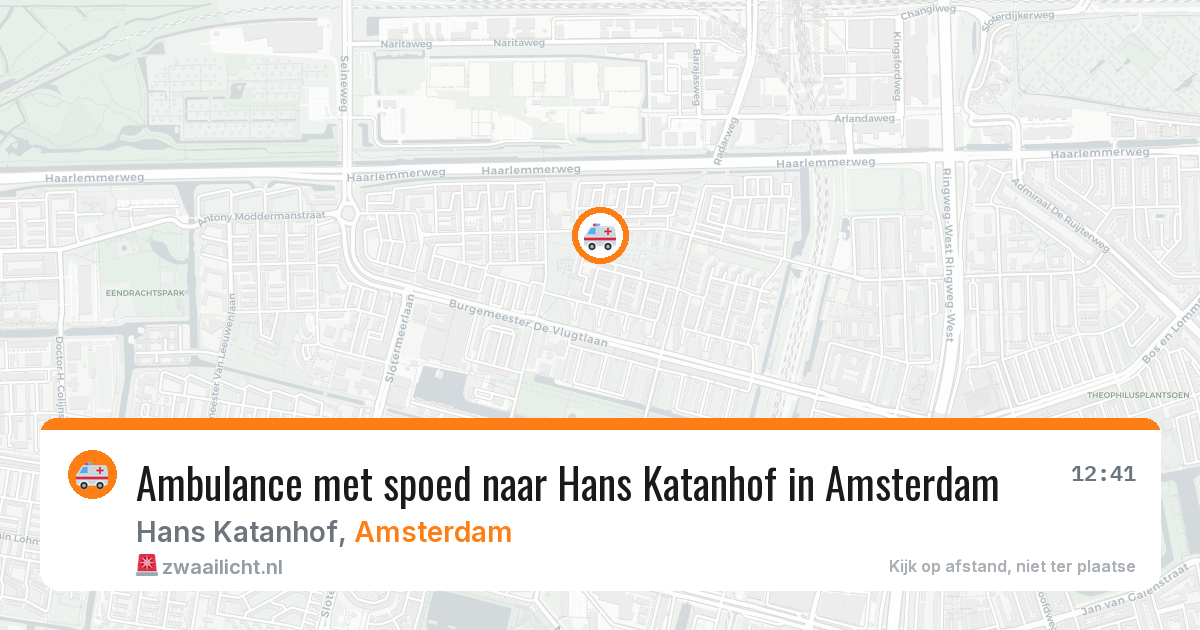 Ambulance met spoed naar Hans Katanhof in Amsterdam — 19 mei 2026