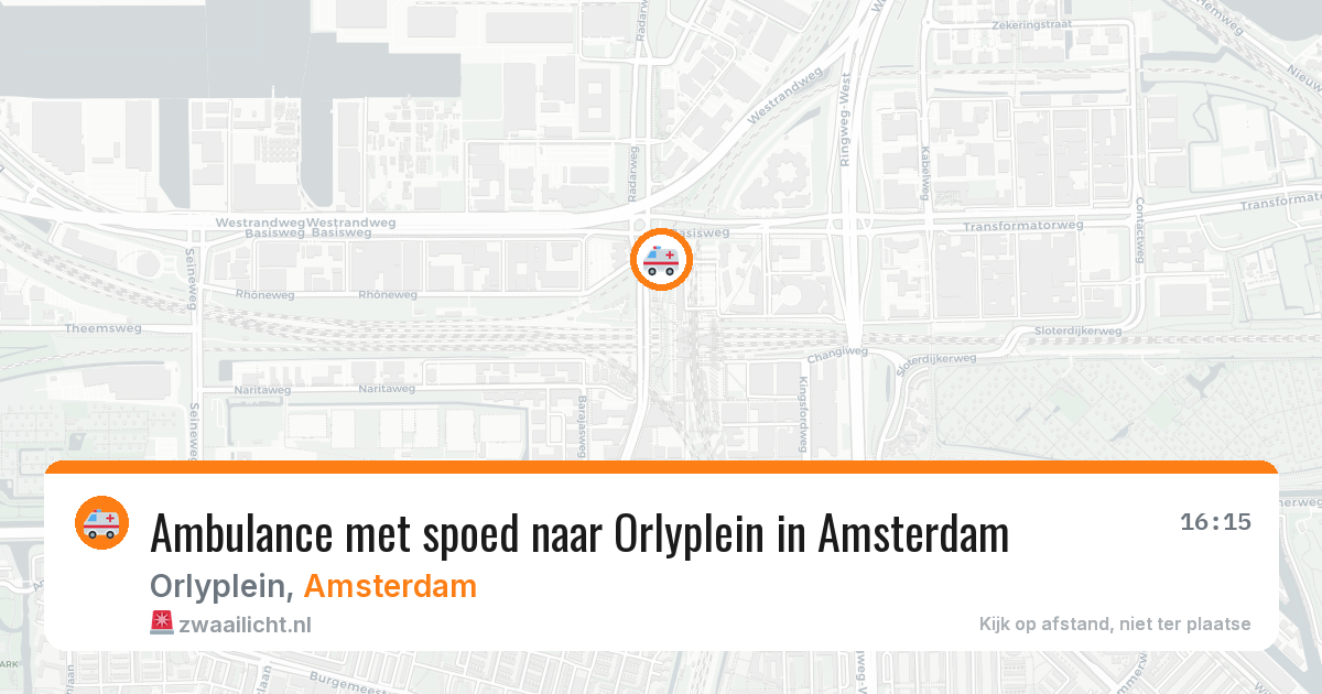 Ambulance met spoed naar Orlyplein in Amsterdam — 31 mei 2026