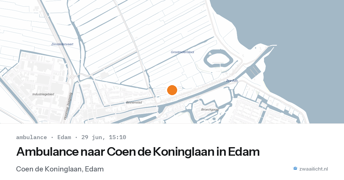 Ambulance naar Coen de Koninglaan in Edam — 29 jun 2026