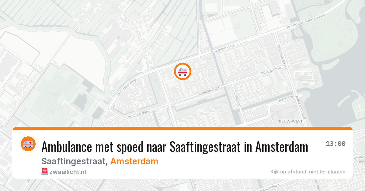 Ambulance met spoed naar Saaftingestraat in Amsterdam — 20 jun 2026