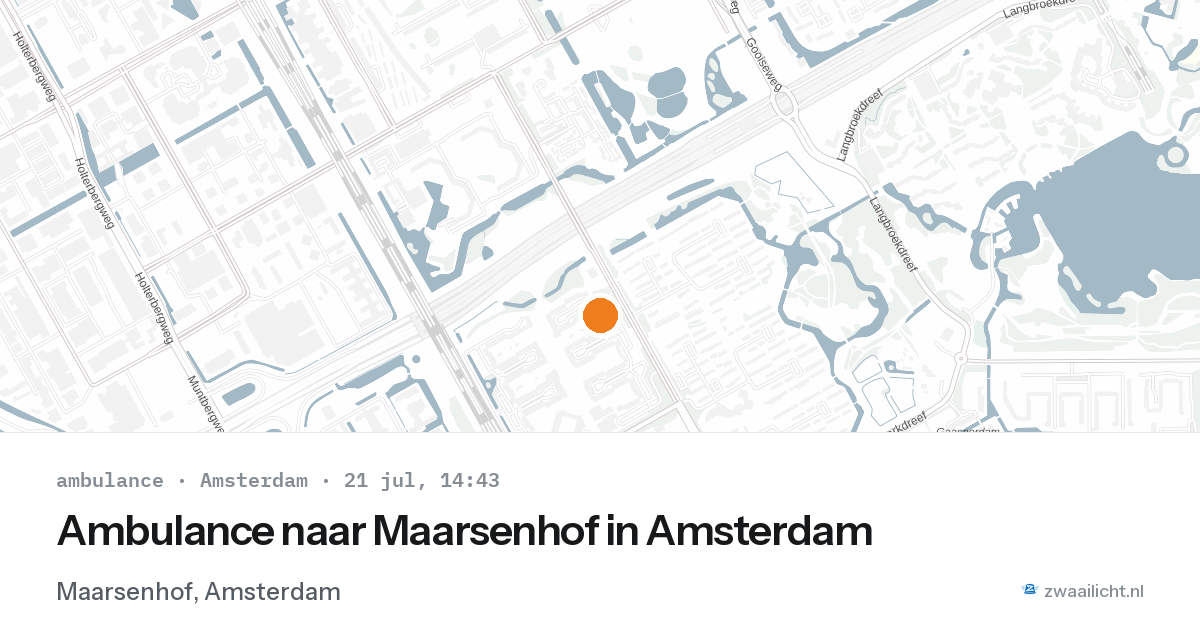 Ambulance naar Maarsenhof in Amsterdam — 21 jul 2026