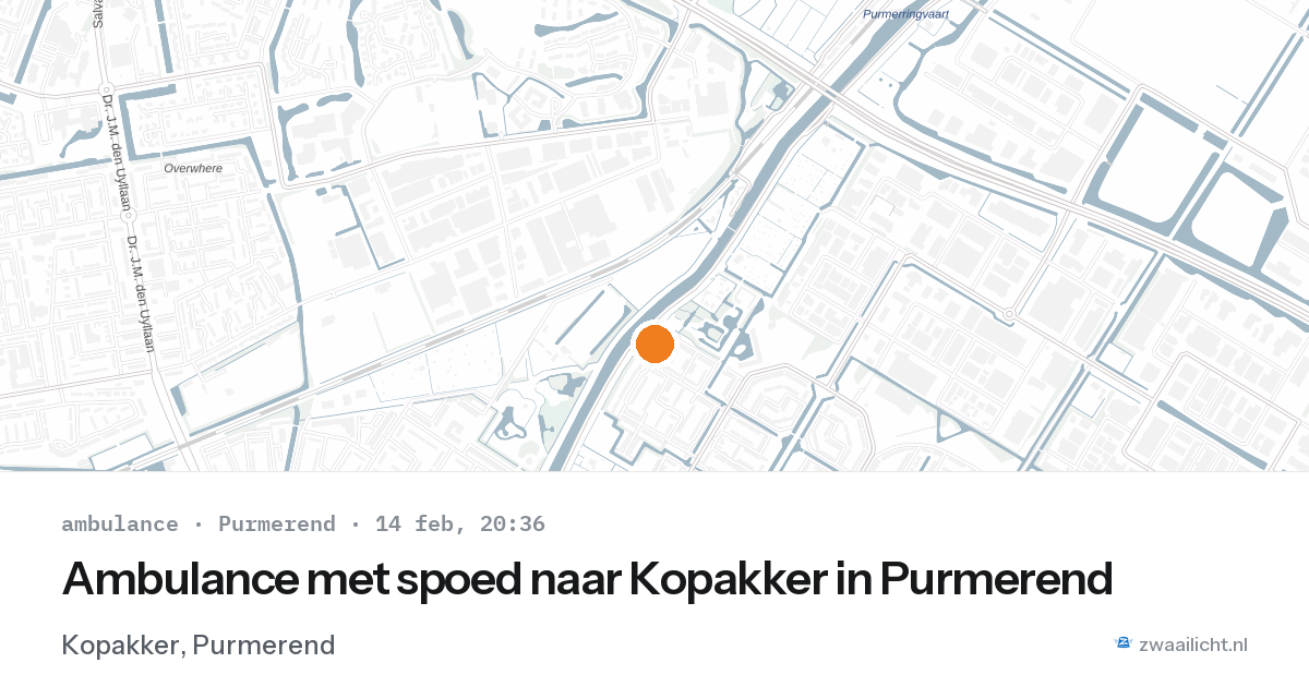 Ambulance met spoed naar Kopakker in Purmerend — 14 feb 2026