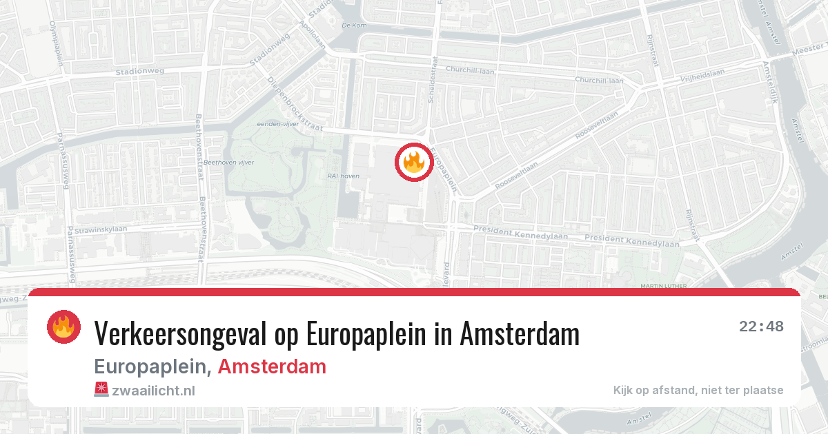 Verkeersongeval op Europaplein in Amsterdam — 27 apr 2026