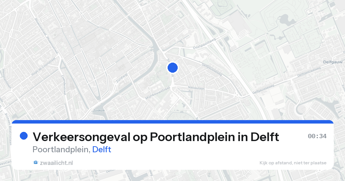 Verkeersongeval op Poortlandplein in Delft — 21 aug 2026