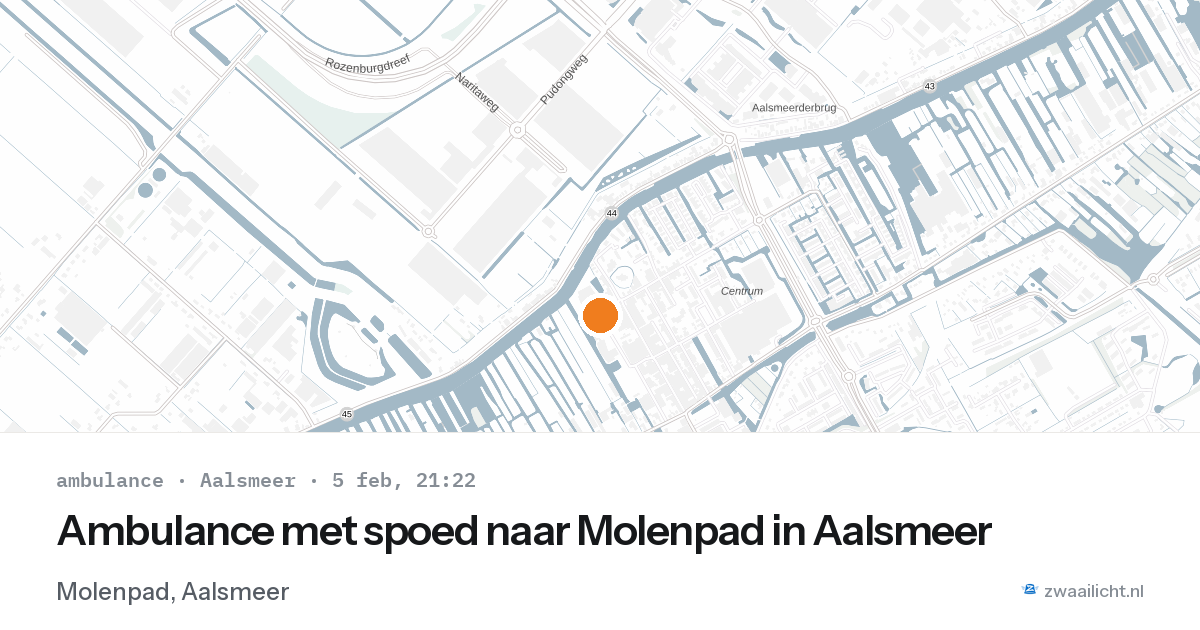 Ambulance met spoed naar Molenpad in Aalsmeer — 5 feb 2026