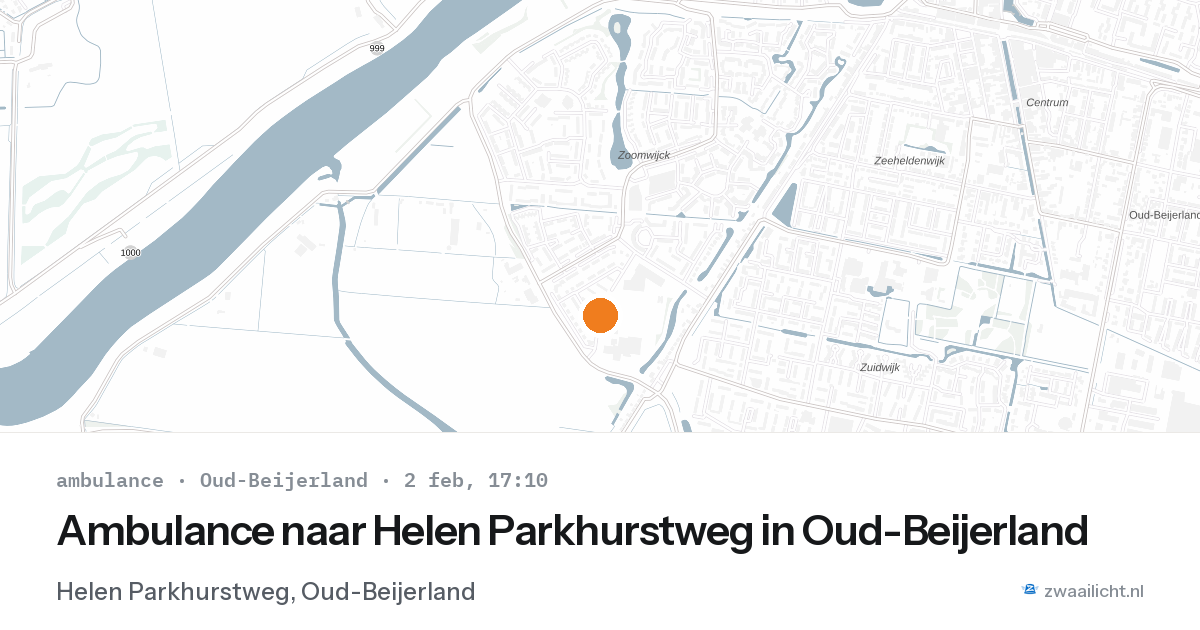 Ambulance naar Helen Parkhurstweg in Oud-Beijerland — 2 feb 2026