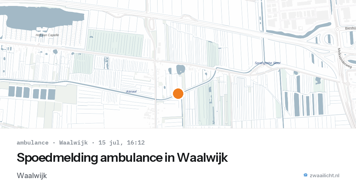 Spoedmelding ambulance in Waalwijk — 15 jul 2026
