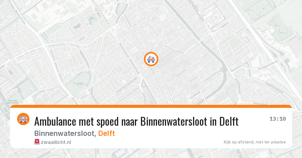 Ambulance met spoed naar Binnenwatersloot in Delft — 7 mei 2026
