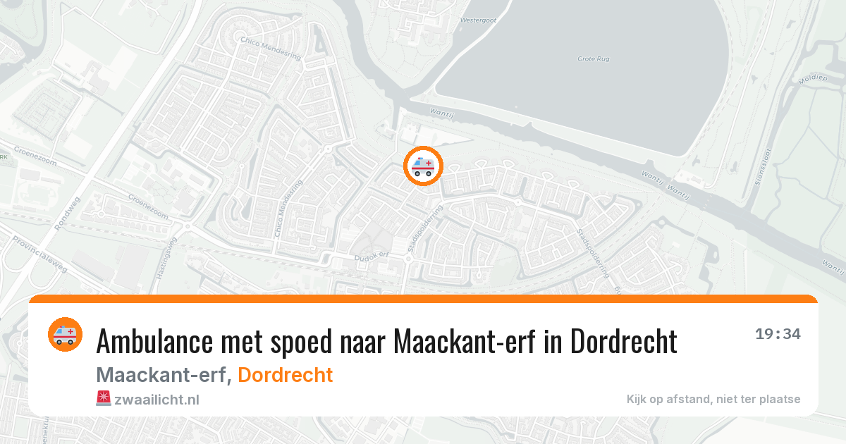 Ambulance met spoed naar Maackant-erf in Dordrecht — 19 jun 2026