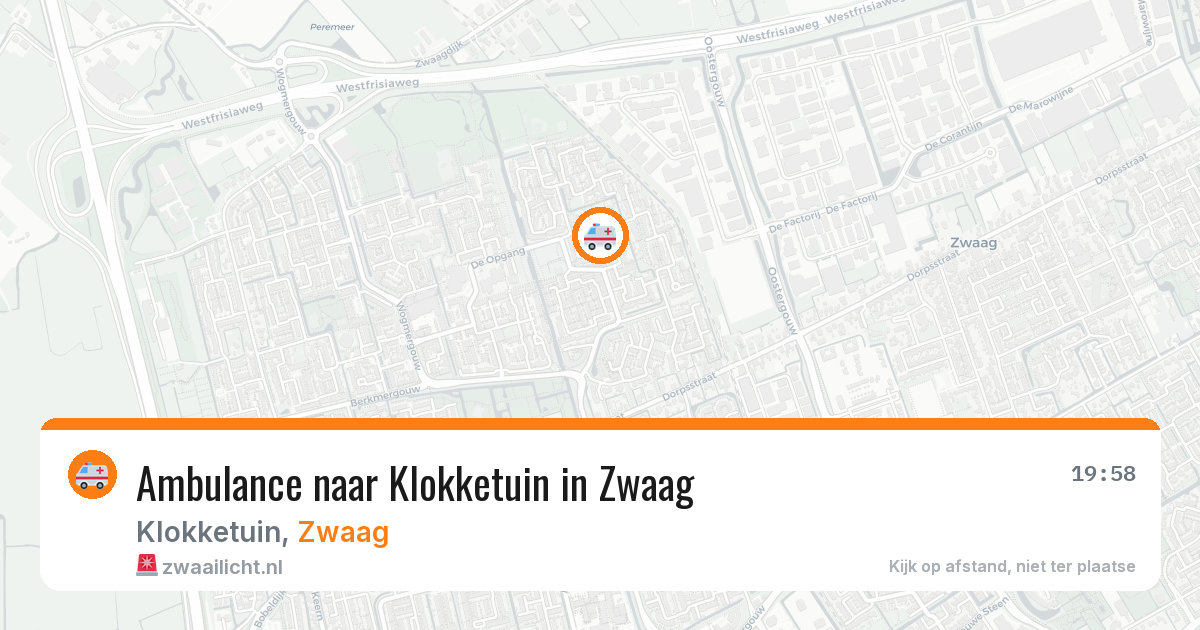 Ambulance naar Klokketuin in Zwaag — 19 mei 2026