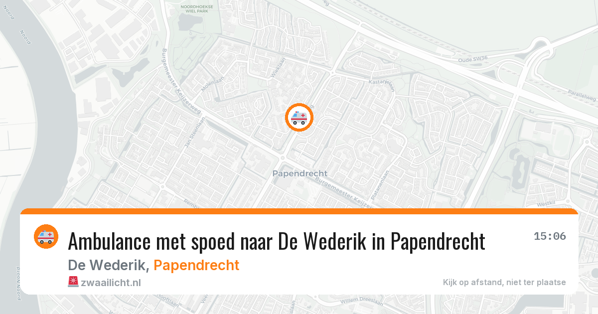 Ambulance met spoed naar De Wederik in Papendrecht — 27 jul 2026