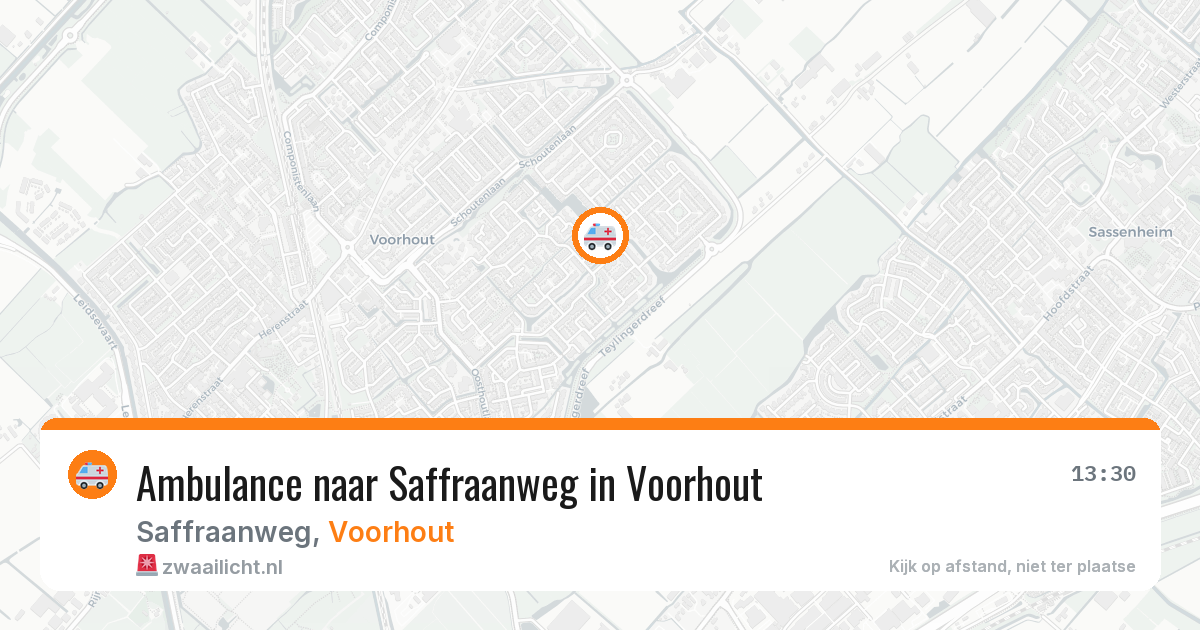 Ambulance naar Saffraanweg in Voorhout — 7 aug 2026