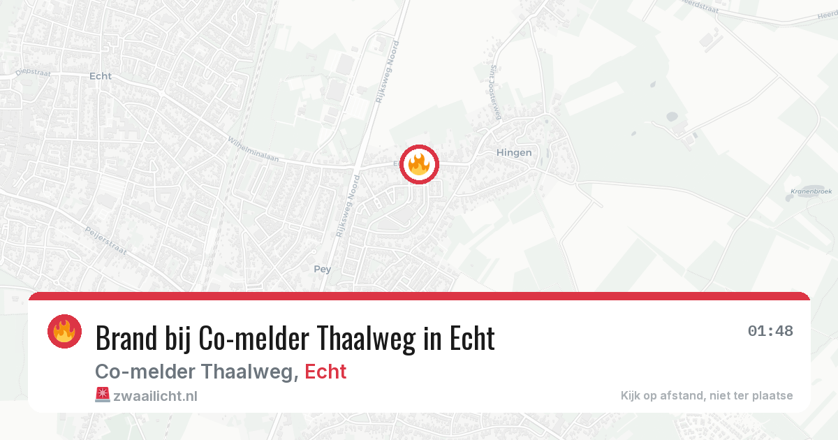 Brand bij Co-melder Thaalweg in Echt — 7 mei 2026