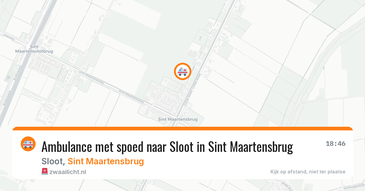 Ambulance met spoed naar Sloot in Sint Maartensbrug — 2 jul 2026