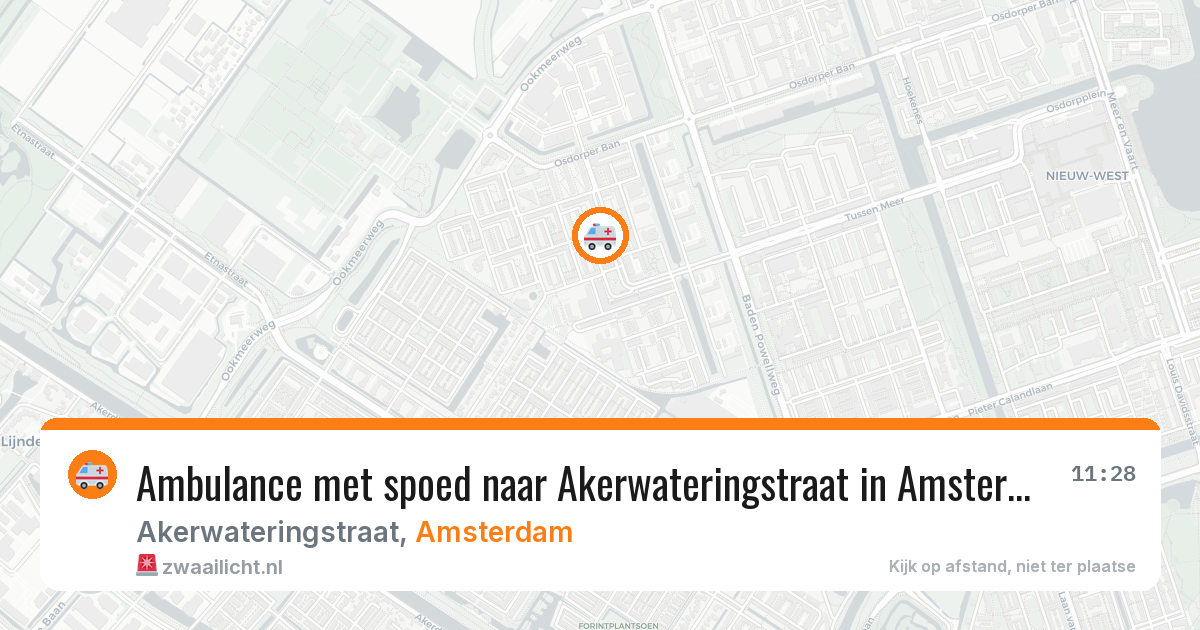 Ambulance met spoed naar Akerwateringstraat in Amsterdam — 8 feb 2026