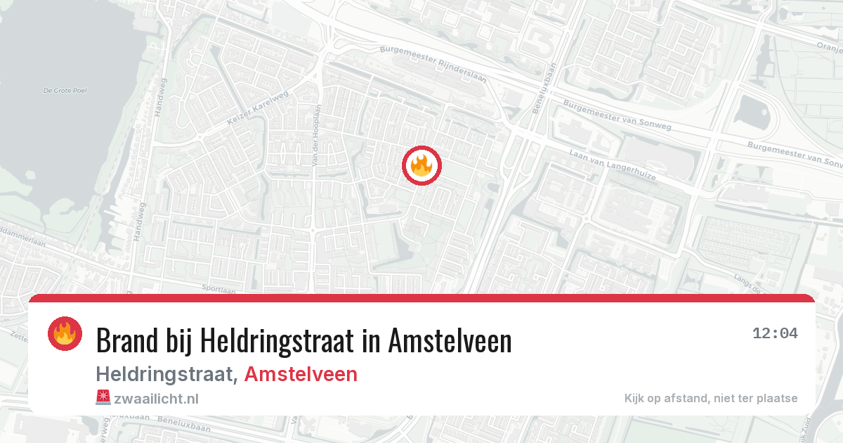Brand bij Heldringstraat in Amstelveen — 1 apr 2026