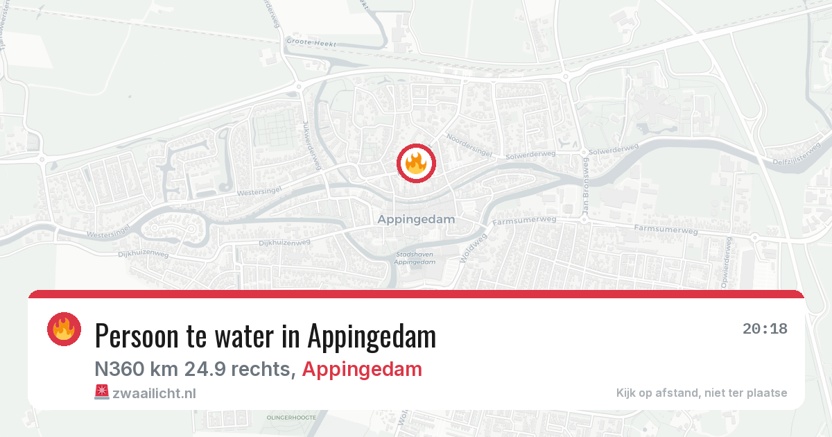 Persoon te water in Appingedam — 15 mrt 2026