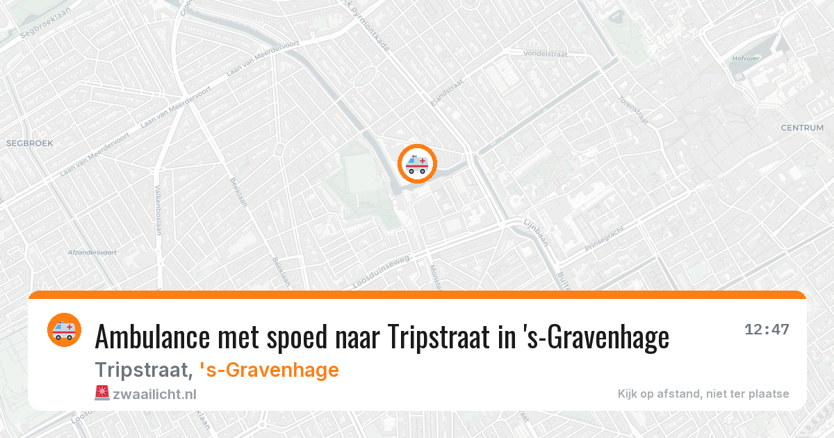 Ambulance met spoed naar Tripstraat in 's-Gravenhage — 12 aug 2026
