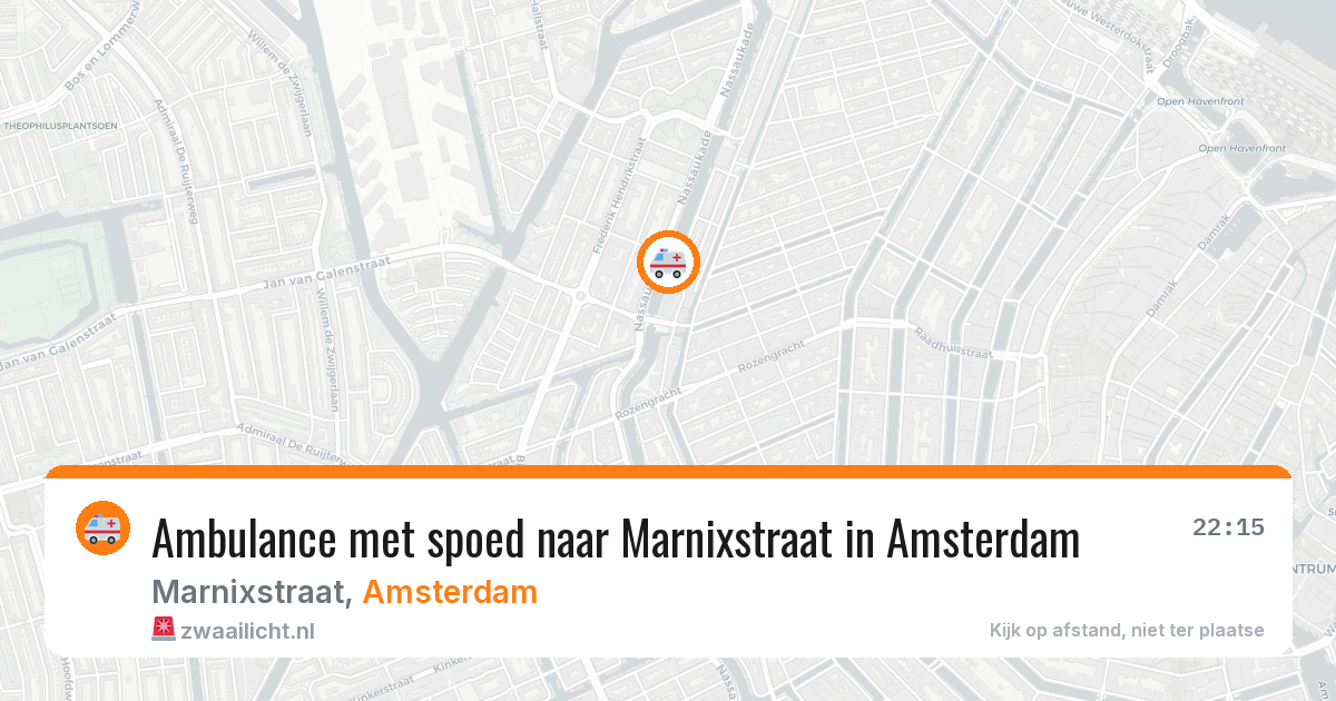 Ambulance met spoed naar Marnixstraat in Amsterdam — 11 aug 2026