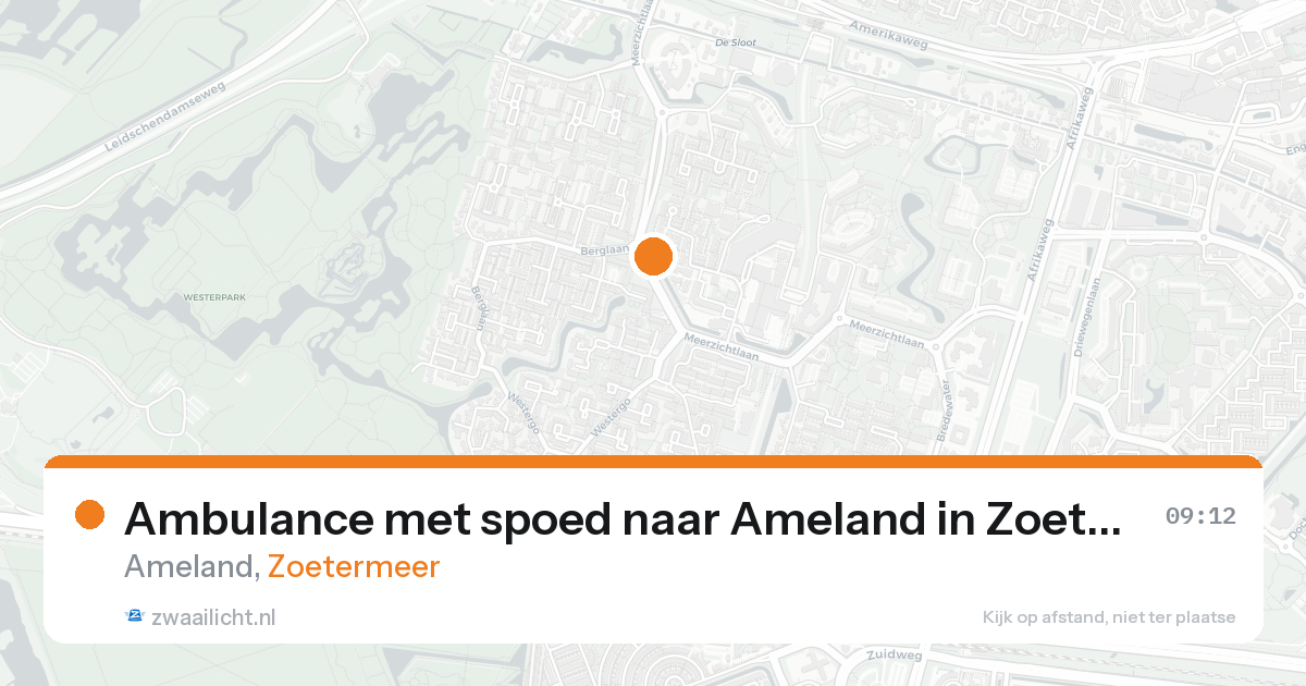 Ambulance met spoed naar Ameland in Zoetermeer — 23 aug 2026