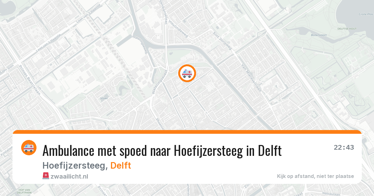 Ambulance met spoed naar Hoefijzersteeg in Delft — 28 jun 2026