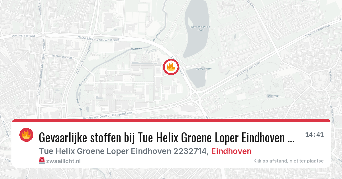 Gevaarlijke stoffen bij Tue Helix Groene Loper Eindhoven in Eindhoven — 7 mei 2026