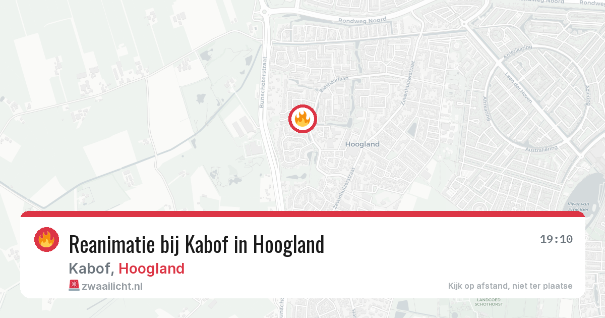 Reanimatie bij Kabof in Hoogland — 9 jul 2026