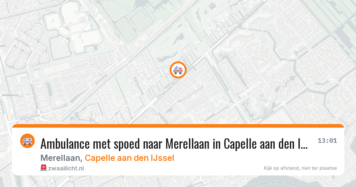 Ambulance met spoed naar Merellaan in Capelle aan den IJssel — 31 mei 2026