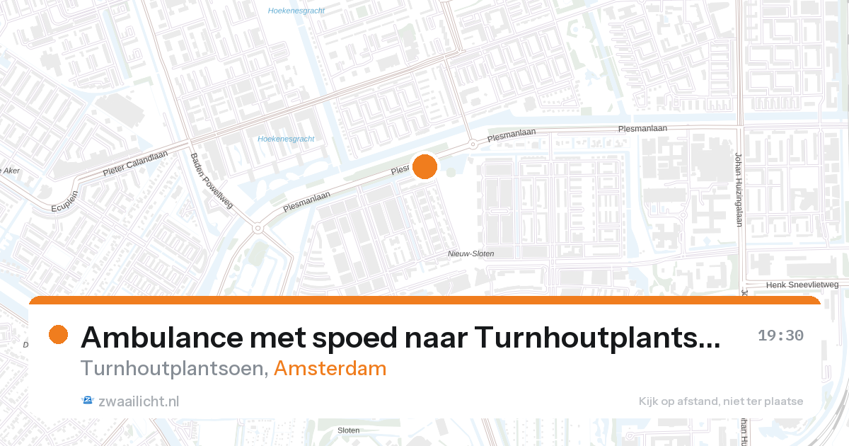 Ambulance met spoed naar Turnhoutplantsoen in Amsterdam — 26 aug 2026