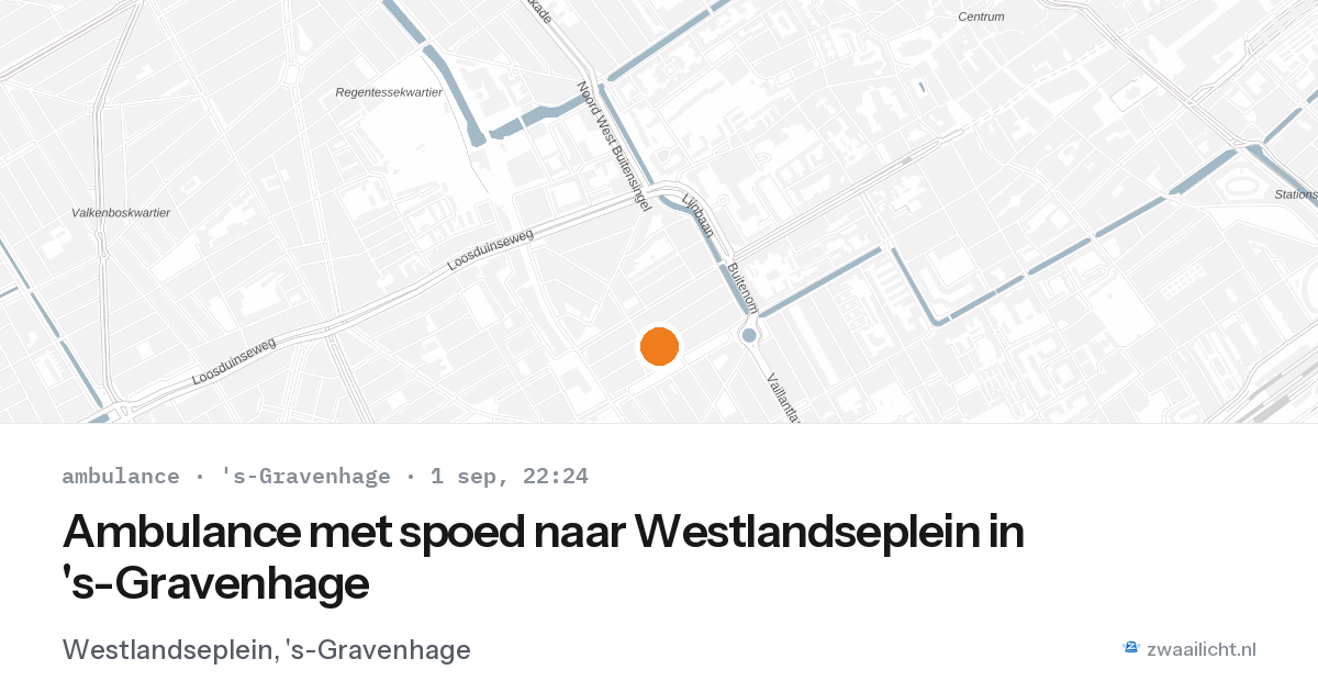 Ambulance met spoed naar Westlandseplein in 's-Gravenhage — 1 sep 2026