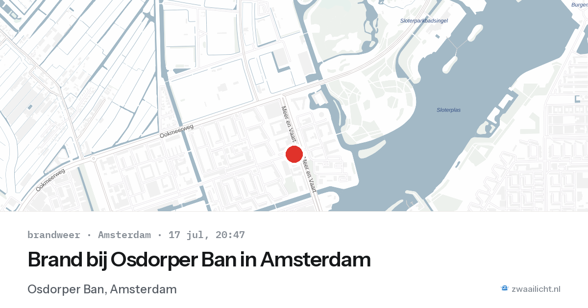 Brand bij Osdorper Ban in Amsterdam — 17 jul 2026