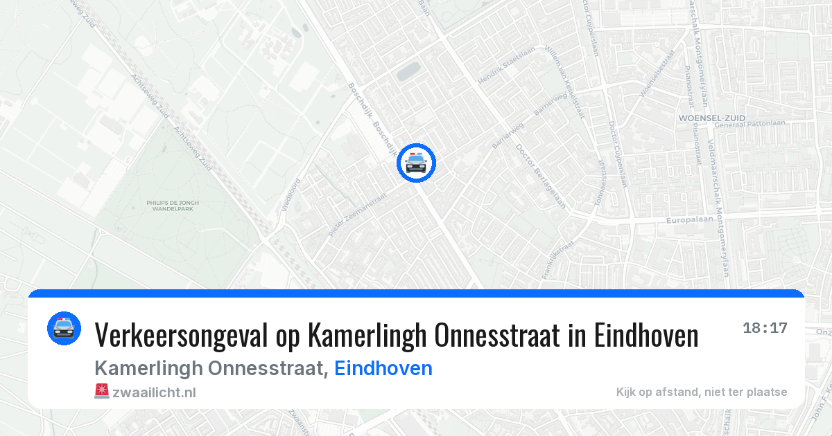 Verkeersongeval op Kamerlingh Onnesstraat in Eindhoven — 13 aug 2026