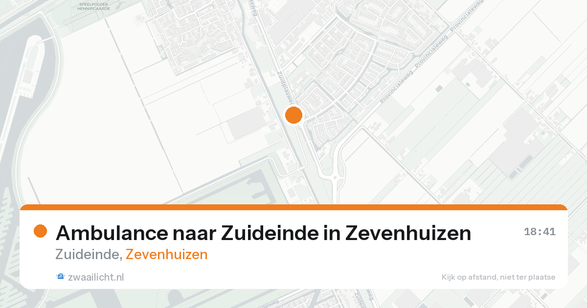 Ambulance naar Zuideinde in Zevenhuizen — 16 aug 2026