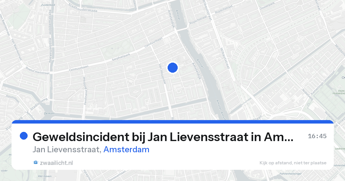 Geweldsincident bij Jan Lievensstraat in Amsterdam — 20 aug 2026