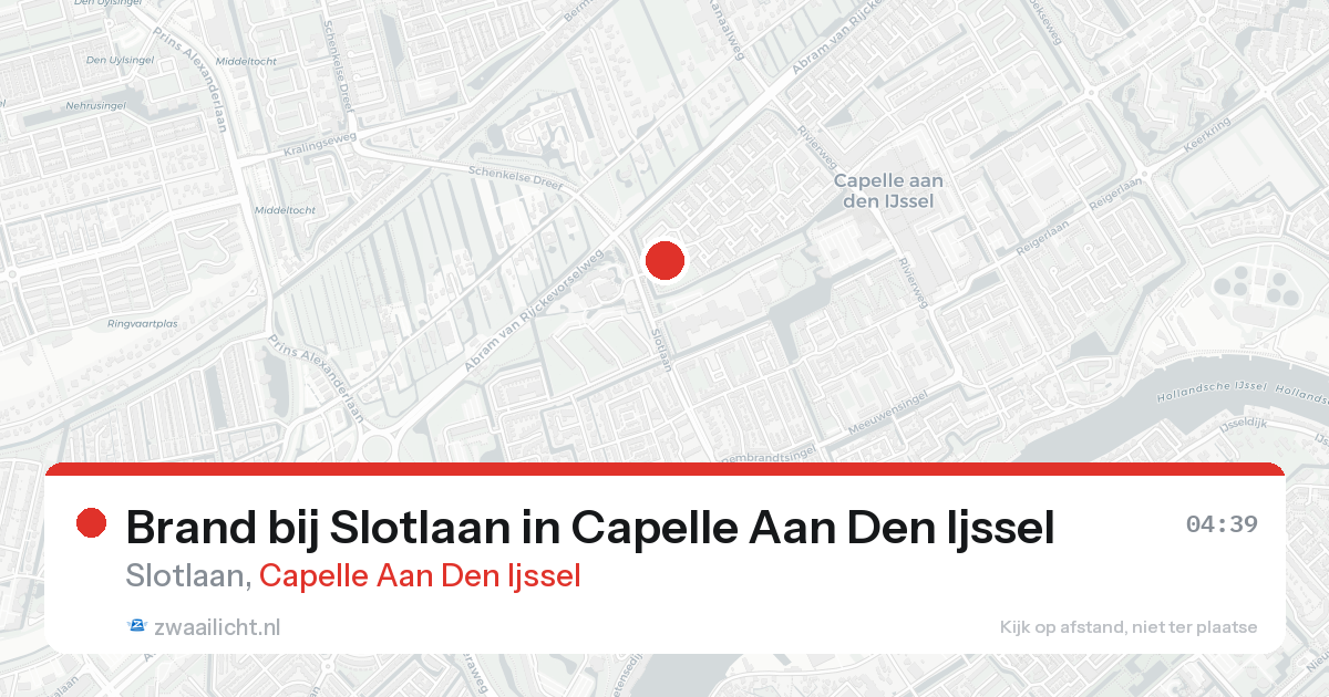 Brand bij Slotlaan in Capelle Aan Den Ijssel — 20 aug 2026