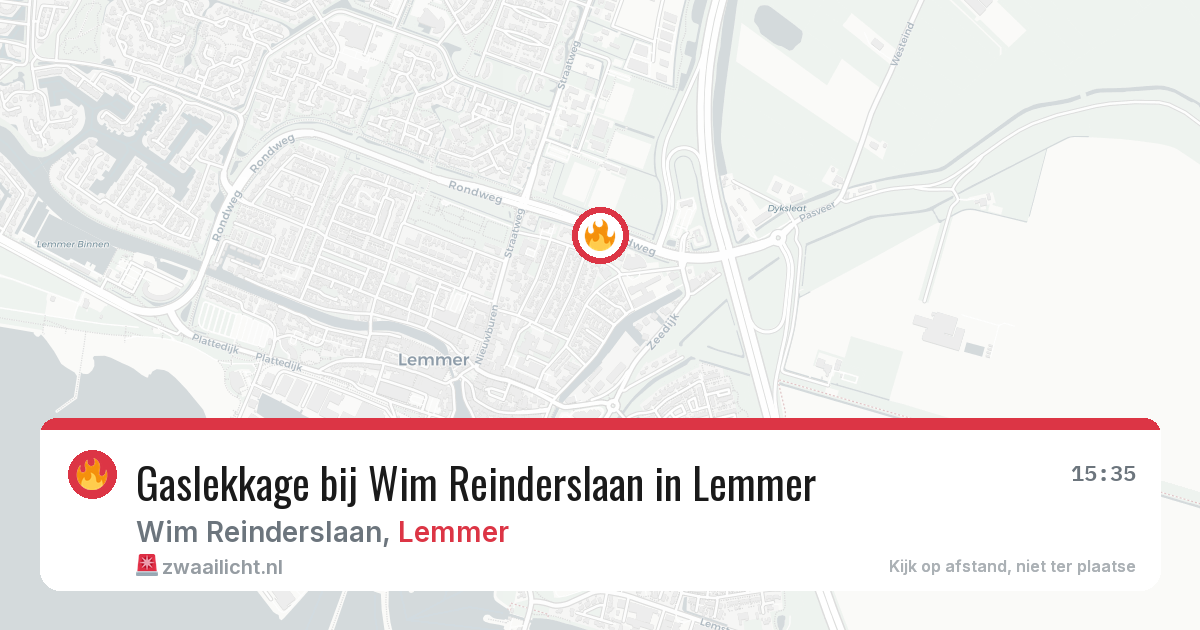 Gaslekkage bij Wim Reinderslaan in Lemmer — 11 aug 2026