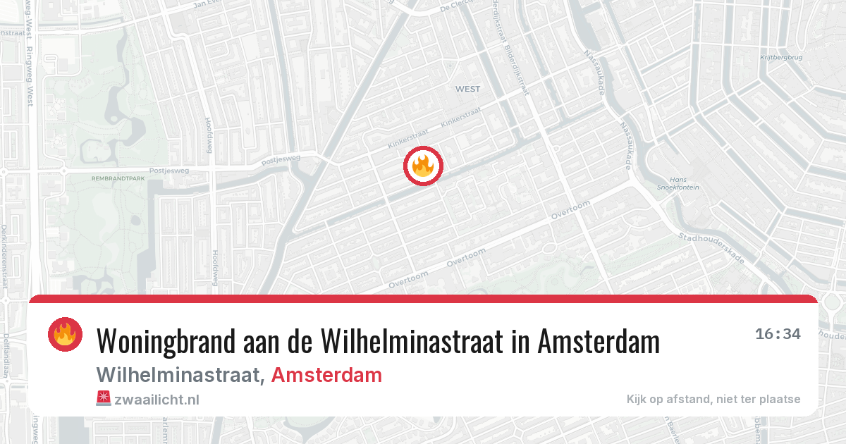 Woningbrand aan de Wilhelminastraat in Amsterdam — 7 jun 2026