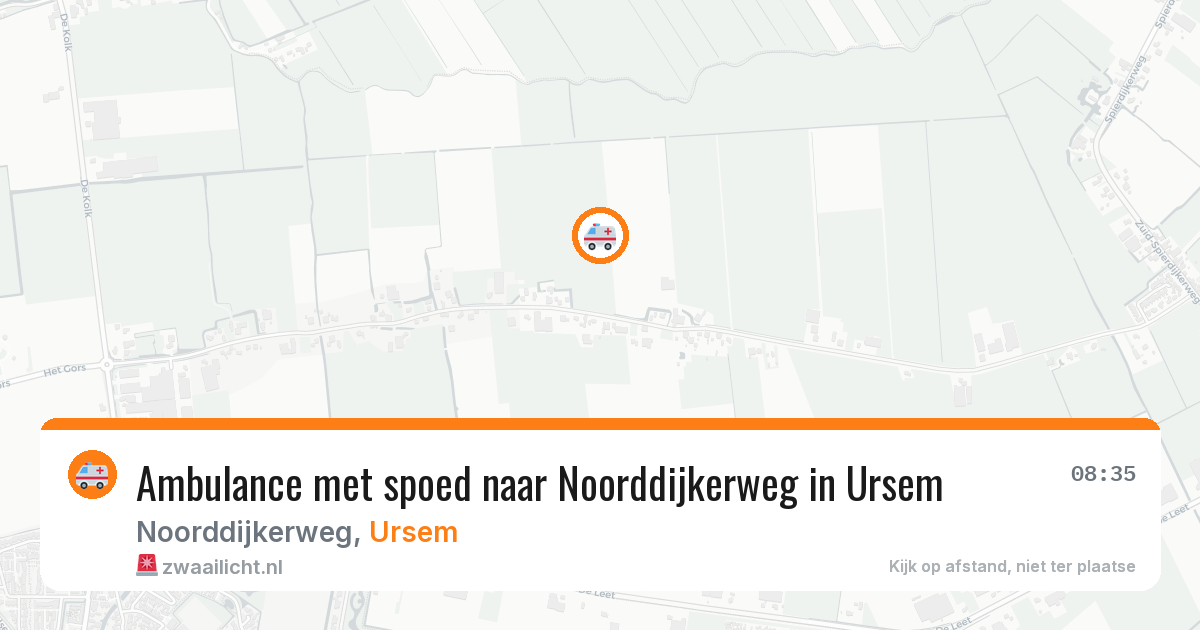 Ambulance met spoed naar Noorddijkerweg in Ursem — 10 mei 2026