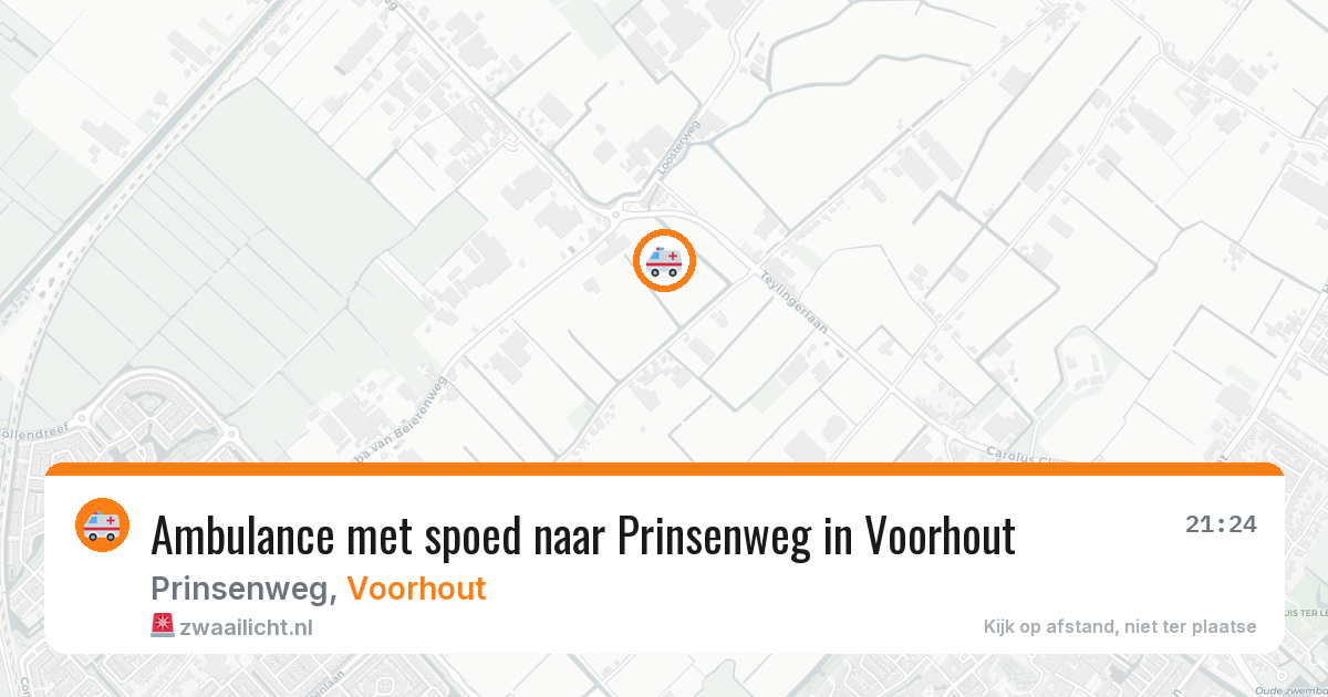 Ambulance met spoed naar Prinsenweg in Voorhout — 1 apr 2026
