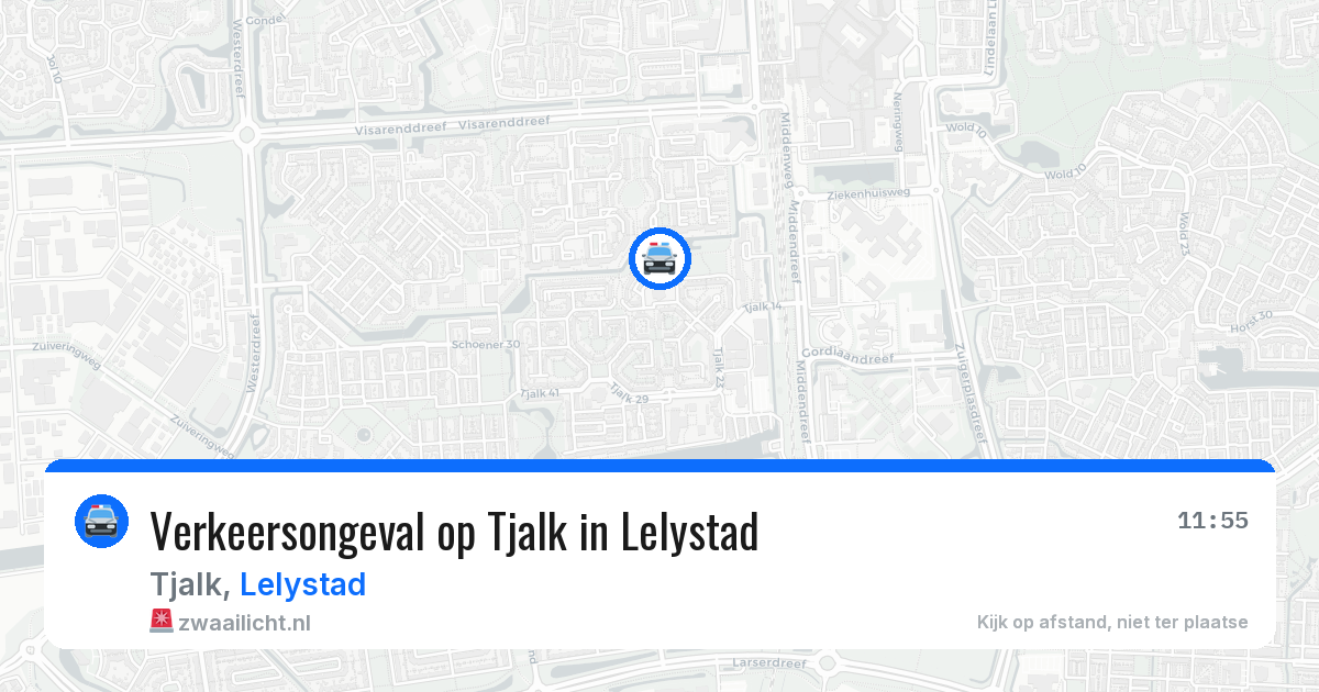 Verkeersongeval op Tjalk in Lelystad — 21 mrt 2026
