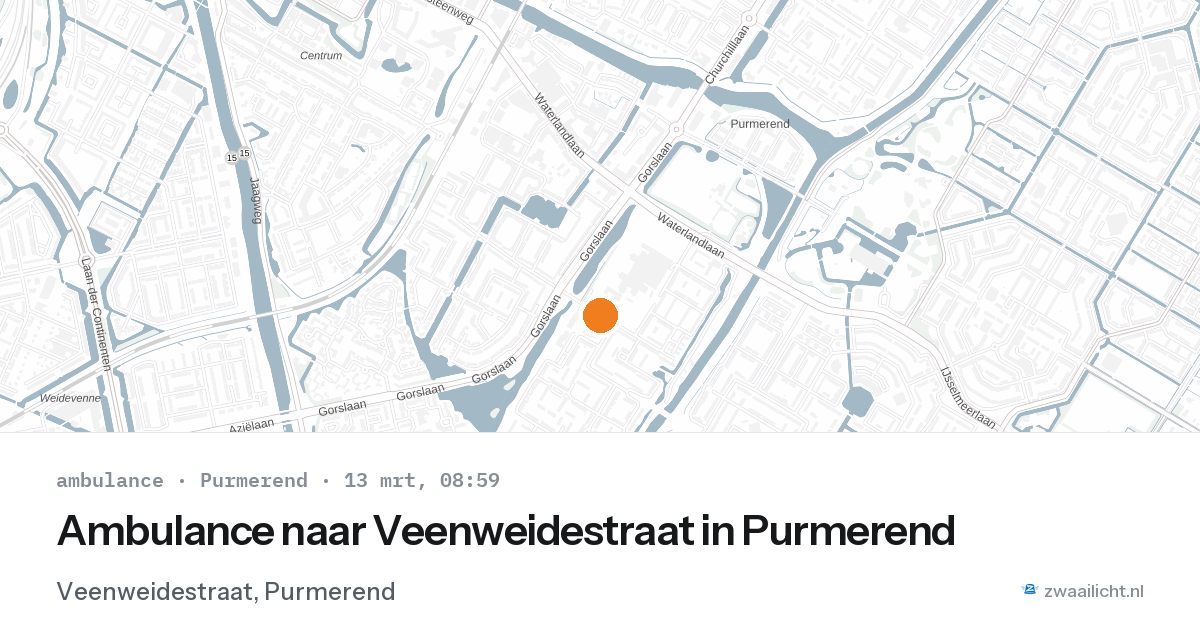 Ambulance naar Veenweidestraat in Purmerend — 13 mrt 2026