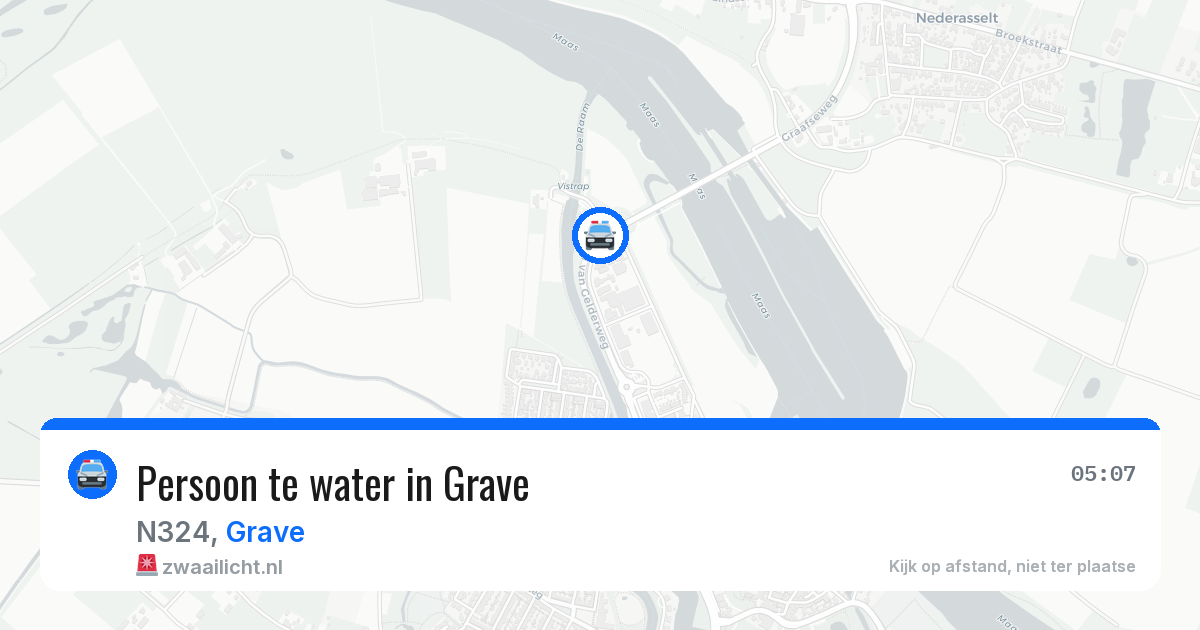Persoon te water in Grave — 24 jan 2026