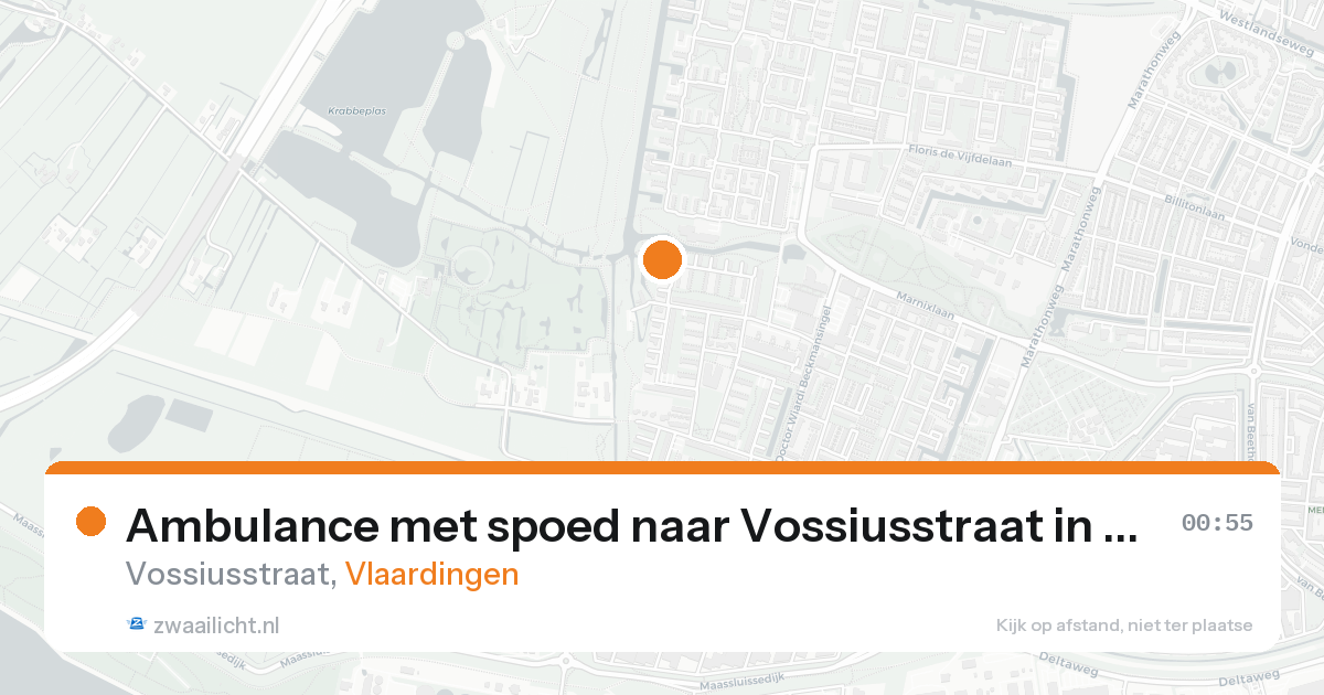 Ambulance met spoed naar Vossiusstraat in Vlaardingen — 17 aug 2026