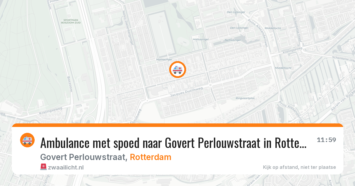 Ambulance met spoed naar Govert Perlouwstraat in Rotterdam — 1 jul 2026