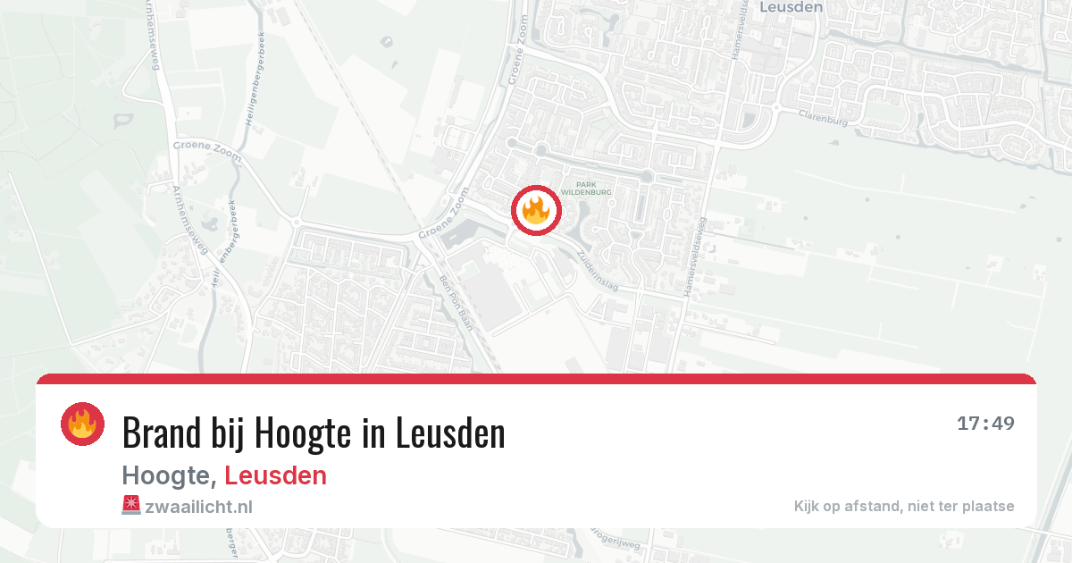 Brand bij Hoogte in Leusden — 12 aug 2026
