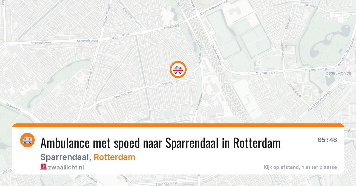 Ambulance met spoed naar Sparrendaal in Rotterdam — 6 aug 2026