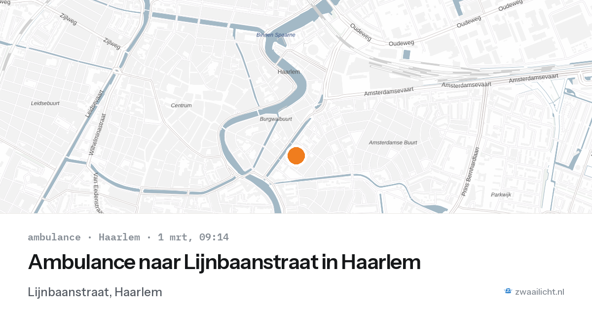Ambulance naar Lijnbaanstraat in Haarlem — 1 mrt 2026