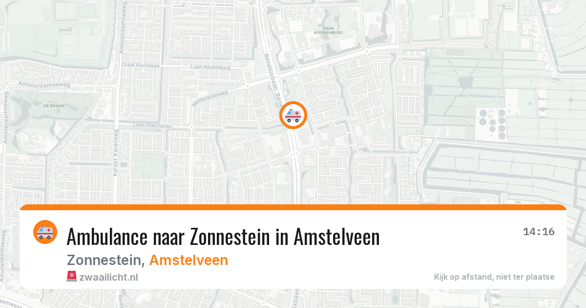 Ambulance naar Zonnestein in Amstelveen — 5 aug 2026