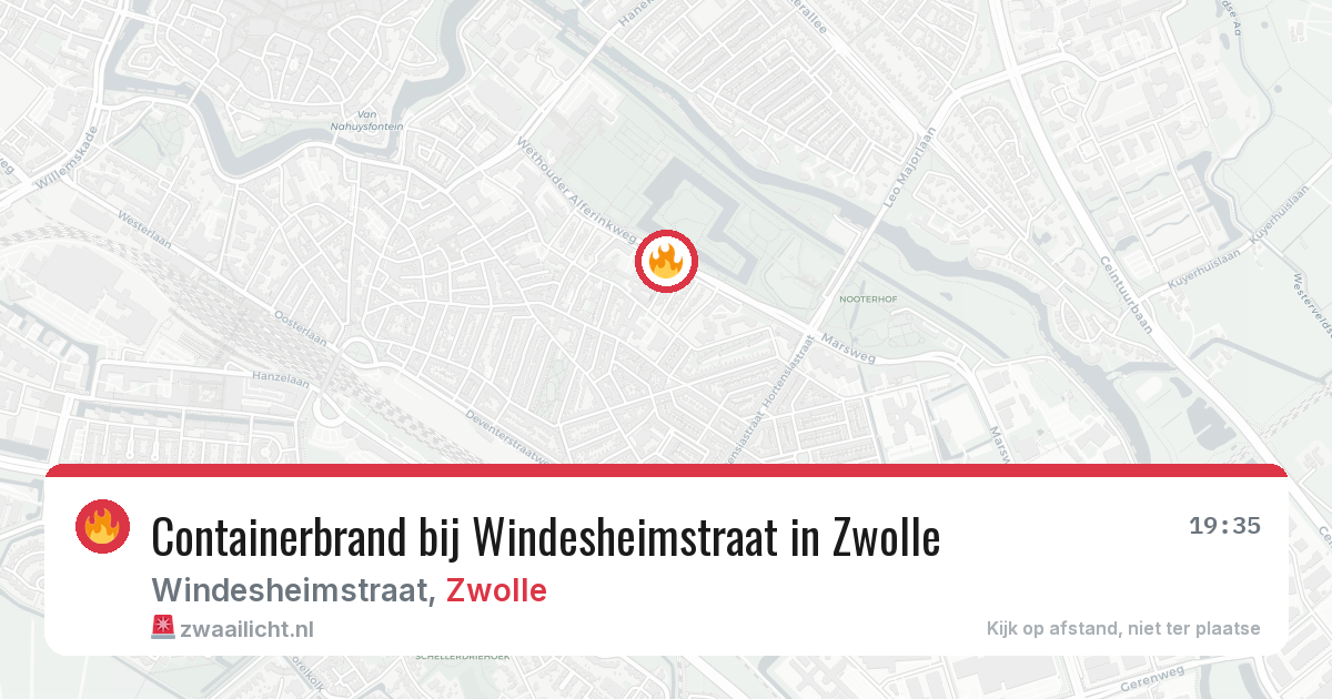 Containerbrand bij Windesheimstraat in Zwolle — 6 apr 2026